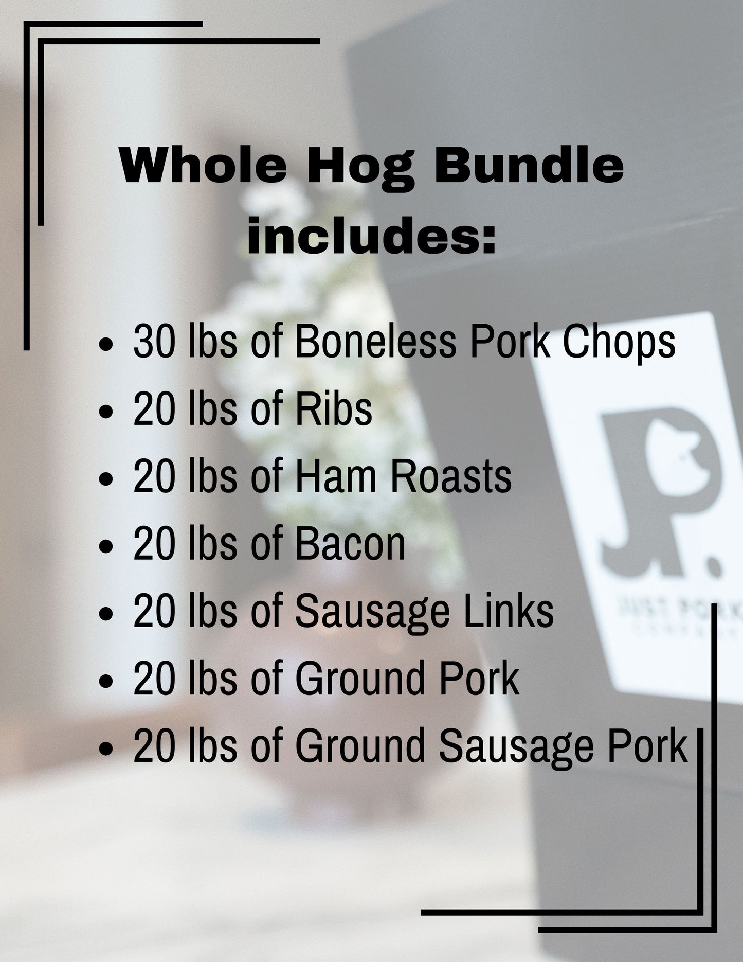 Whole Hog Bundle; Farm-to-table pork box