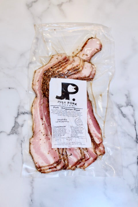 farm fresh Hungarian Bacon; farm fresh pork from Adrian Minnesota. Great source of protein.