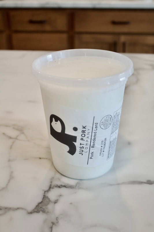 Fresh Pure Rendered Lard in a container